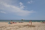 原発建設予定地のひとつサンタ・マルガリータのビーチ。島の最南端だ。（15日、カリアリ市。写真：筆者撮影）